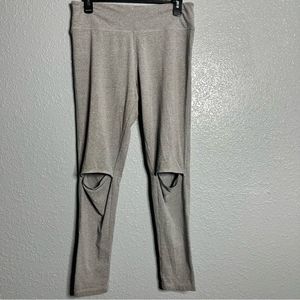 Victorias Secret Grey Leffings Women Like New Ripped Knee Style Size XL
